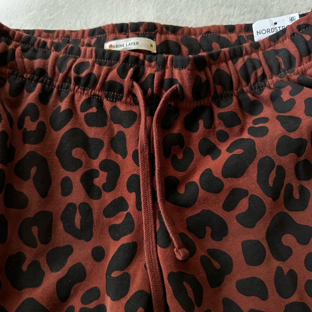 Marine Layer Kids' Leopard Print Joggers - Brown and Black